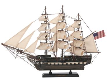 Wooden USS Constitution Tall Model Ship (size: 24" Rustic)