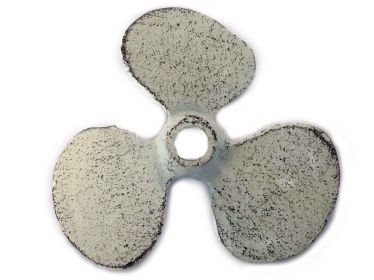 Cast Iron Propeller Paperweight 4" (Finish: Whitewashed)