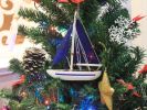 Wooden Sailboat Model Christmas Tree Ornament