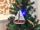 Wooden Sailboat Model Christmas Tree Ornament