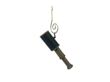 Spyglass Telescope Christmas Ornament 5" (Finish: Antique Brass/Leather)