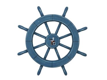 Decorative Ship Wheel with Seagull (style: 18" Light Blue)