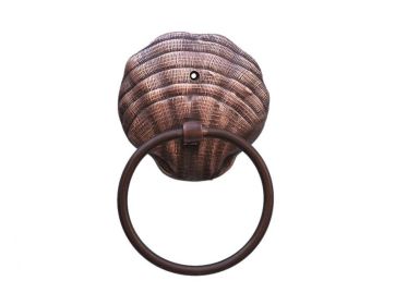 Metal Seashell Towel Holder 9" (Finish: Antique Copper)