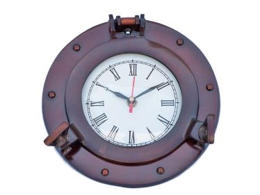 Deluxe Class Decorative Ship's Porthole Clock (style: 8" Antique Copper)