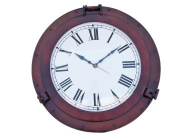 Deluxe Class Decorative Ship's Porthole Clock (style: 20" Antique Copper)