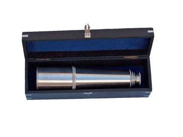 Deluxe Class Hampton Collection Spyglass With Rosewood Box 36" (Finish: Brushed Nickel)