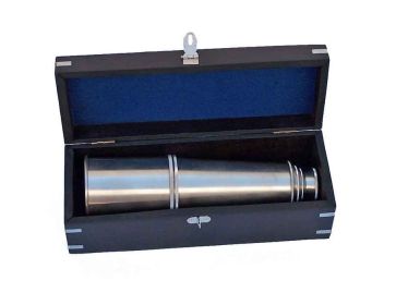 Deluxe Class Admiral's Spyglass Telescope 27" with Rosewood Box (Finish: Brushed Nickel)