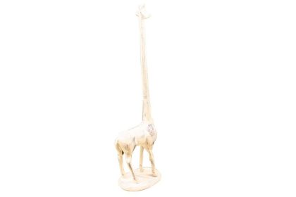 Cast Iron Giraffe Extra Toilet Paper Stand 19" (Finish: Whitewashed)