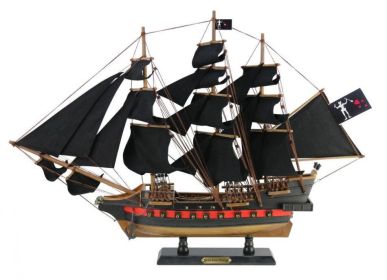 Wooden Blackbeard's Queen Anne's Revenge Model Pirate Ship (style: 26" Limited / Black Sails)