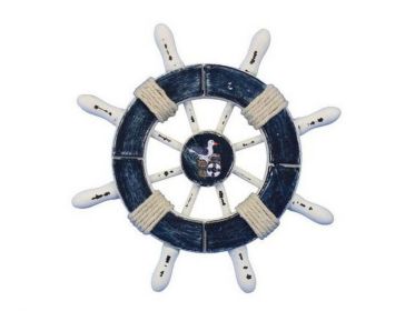 Decorative Ship Wheel with Seagull (style: 6" Dark Blue & White)